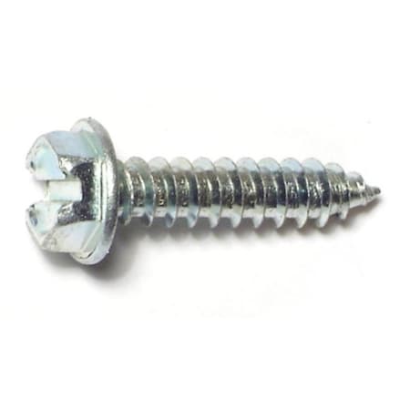Midwest Fastener Sheet Metal Screw, #8 x 3/4 in, Zinc Plated Steel Flange Hex Head Slotted Drive, 100 PK 02925